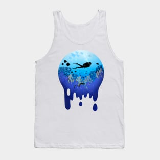 Diving The Blue Ocean Adventure Tank Top